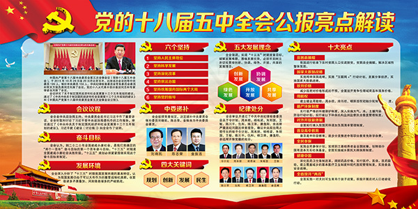 十八届五中全会(6803X3402(DPI:72))psd模版下载