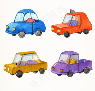 水彩绘车辆