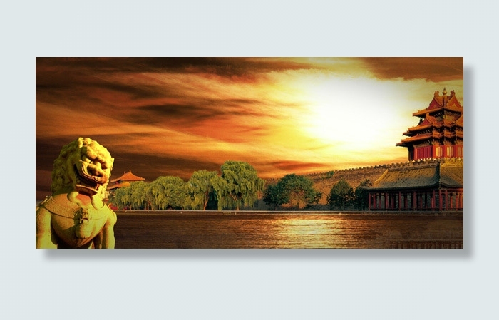 中国风石狮(3780X1696(DPI:300))psd模版下载