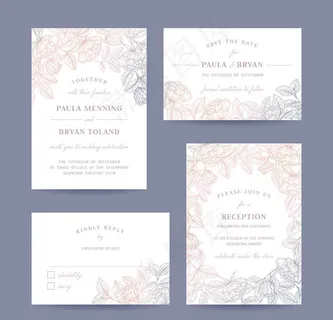 唯美花纹请柬贺卡