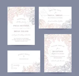 唯美花纹请柬贺卡