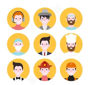 圆形职业男子头像