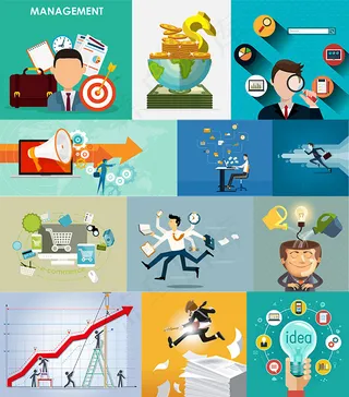 卡通商务广告,背景元素