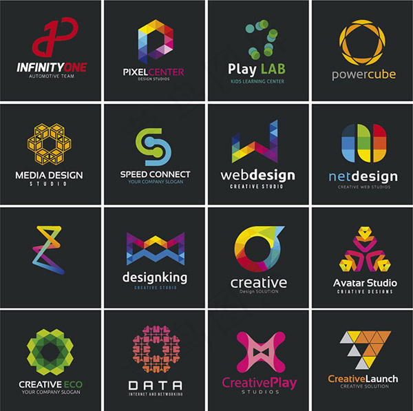 彩色几何LOGOeps,ai矢量模版下载