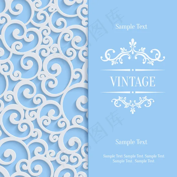 镂空花纹邀请卡eps,ai矢量模版下载