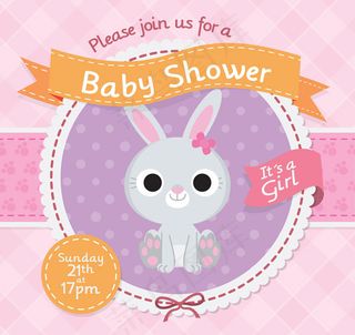 迎婴派对邀请海报