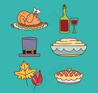 彩绘感恩节元素