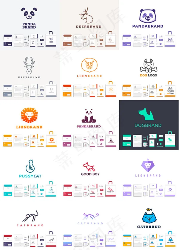 卡通动物LOGO,免抠元素eps,ai矢量模版下载