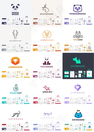 卡通动物LOGO,免抠元素