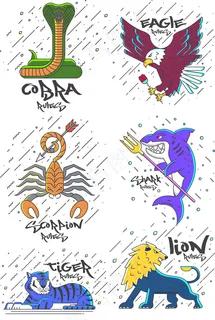 卡通动物图案,免抠元素