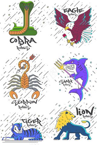 卡通动物图案,免抠元素