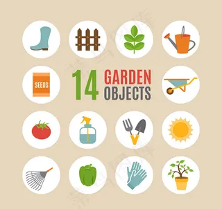 园艺工具图标,免抠元素