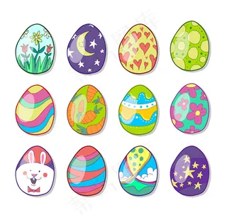 卡通花纹彩蛋