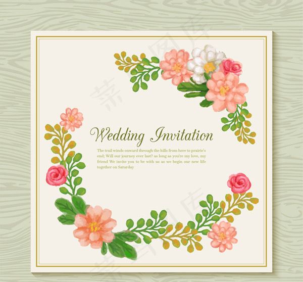 花卉婚礼邀请卡