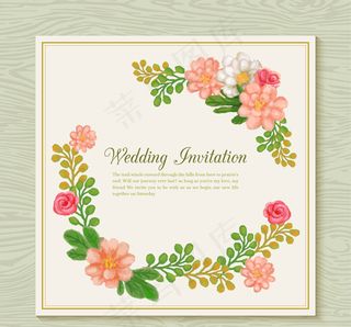花卉婚礼邀请卡