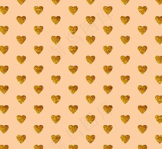 金色爱心无缝背景
