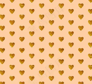 金色爱心无缝背景