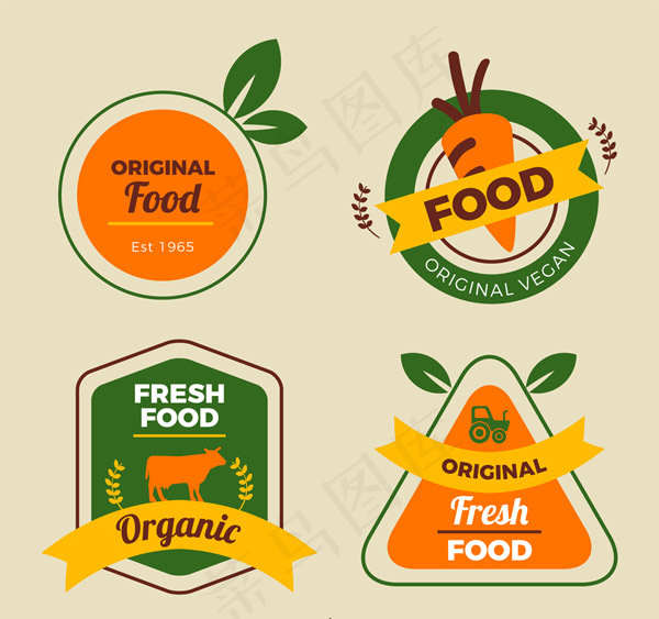 有机农场品标签,免抠元素