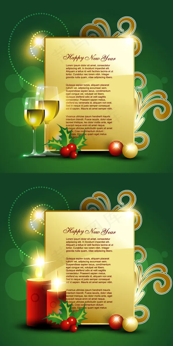 圣诞节精美贺卡eps,ai矢量模版下载