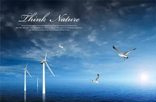 大海里的风力发电