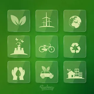 荧光玻璃图标,免抠元素