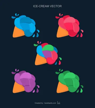 冰激凌甜桶矢量