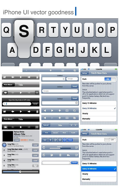 iPhoneUI矢量ai矢量模版下载