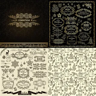 圣诞节花纹花边