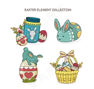 手绘复活节元素