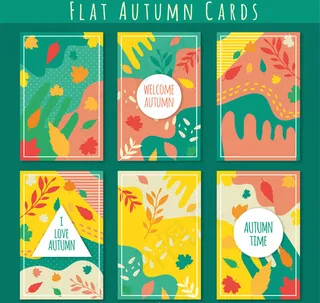 彩色秋季卡片