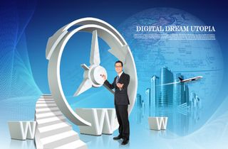 科技网络商务,背景元素