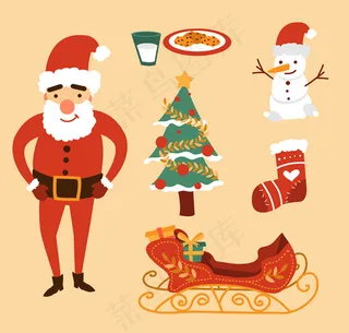 彩绘圣诞节元素