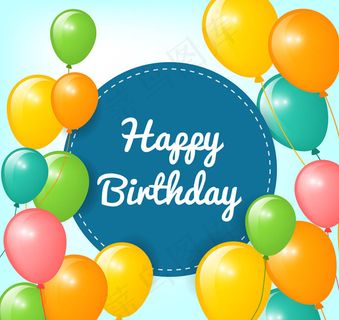 生日气球贺卡