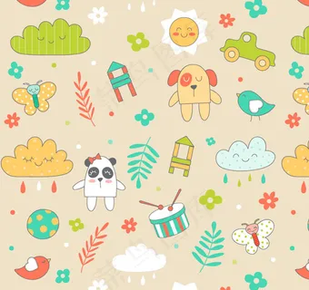 动物元素无缝背景