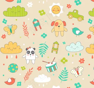 动物元素无缝背景