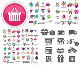 购物主题图标,免抠元素
