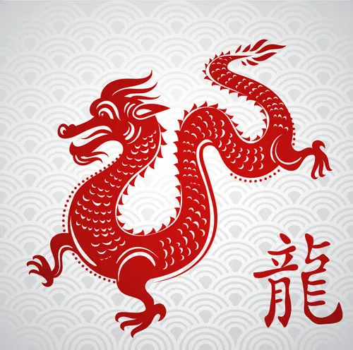 中国龙剪纸矢量eps,ai矢量模版下载