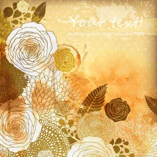 怀旧花纹背景04,背景元素