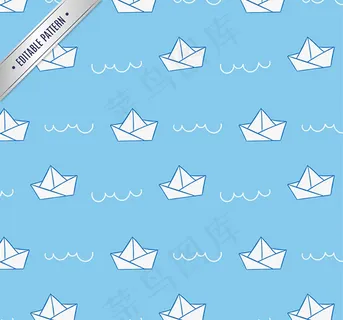折纸船无缝背景