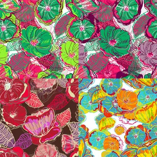 绚丽的手绘纹样,背景元素