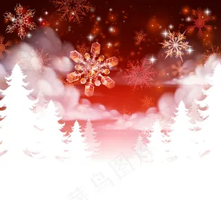 雪花和雪地矢量