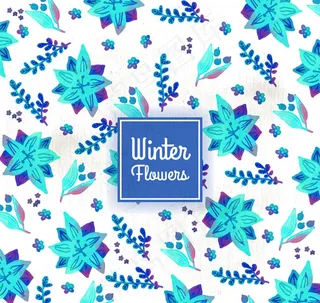 冬季花卉无缝背景,背景元素