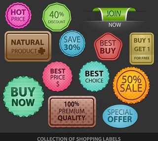 彩色促销标签,免抠元素