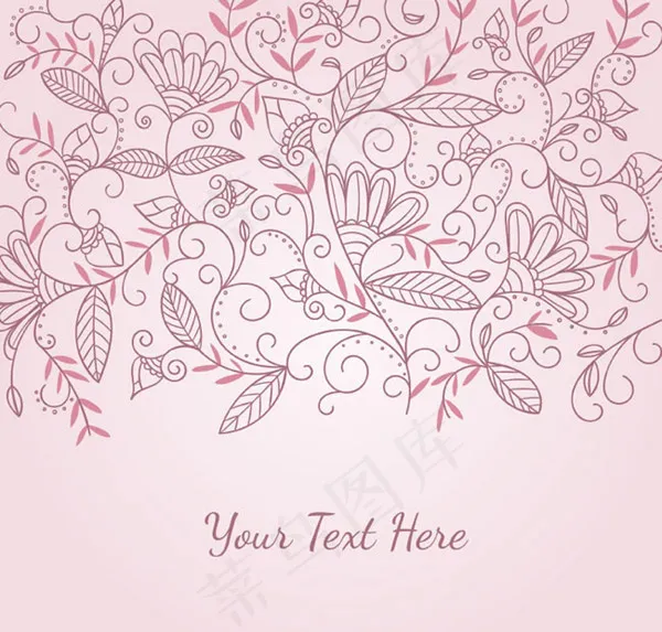 彩绘植物花纹背景ai矢量模版下载