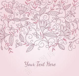 彩绘植物花纹背景