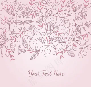 彩绘植物花纹背景