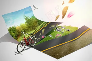 自行车公路风景