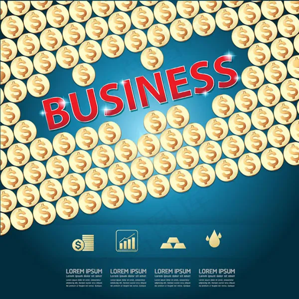 金币商务信息图,背景元素eps,ai矢量模版下载