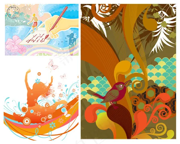 矢量潮流插画