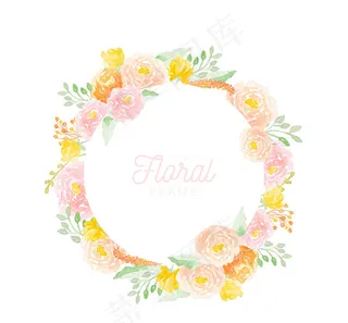 粉色芍药花花环